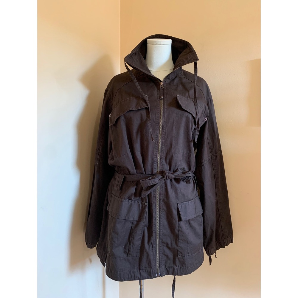 Marks & Spencer Authentic Cargos Chocolate Brown Utility Jacket UK 12